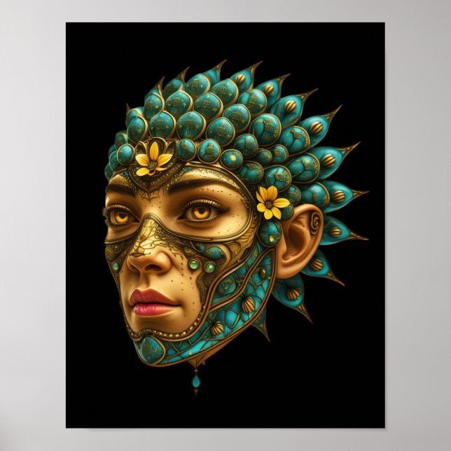 Poster Mystical Guardian Warrior Vision Futuristic Sci-Fi (Frente)