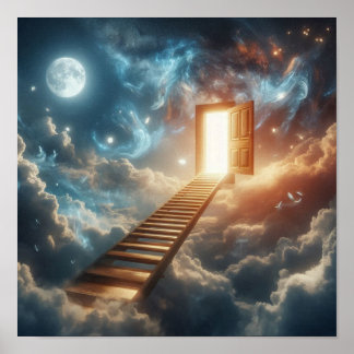 Poster Mystical Ladder to Celestial Gateway