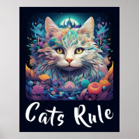 Mystical Native Pop Art Cat Adiciona Seu Texto