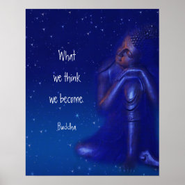 Poster Mystical Sapphire Blue Buda | Citação de licitude