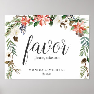 Poster Mystical Winter Wedding Favor Sign