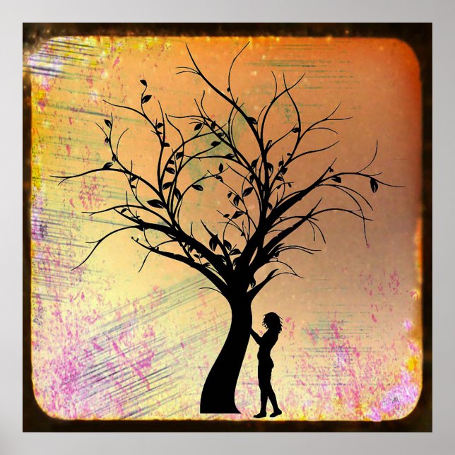 Poster Mystical Women and Tree Silhouette (Frente)