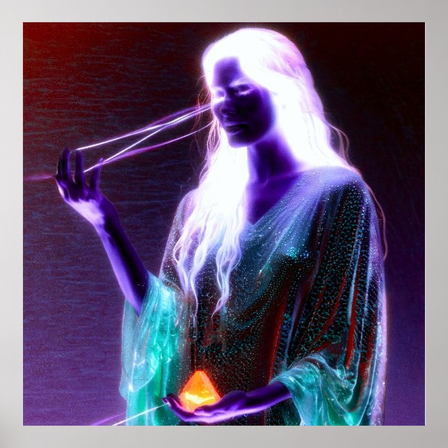 Poster Mystischer Kontrast: Die Leuchtende Wahrsagerin (Frente)