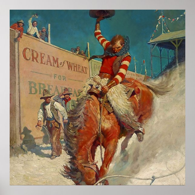 Poster N C Wyeth Western Painting "The Rodeo" (Frente)