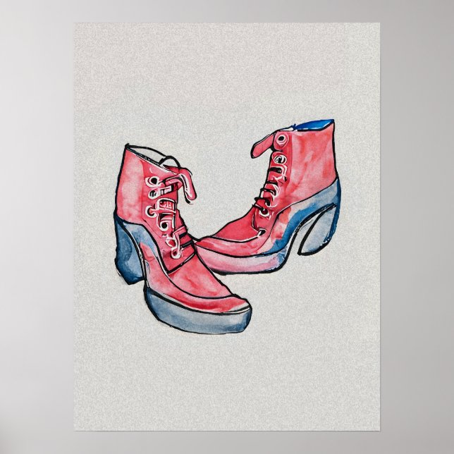 Poster N.O 01, Desenho Mão Da Coleção De Calçados Engraça (Frente)