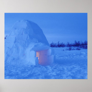 Pôster NA, Canadá, Manitoba, Churchill. igloo árctico