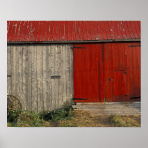 Poster NA, Canadá, New Brunswick, Shepody. Celeiro vermel