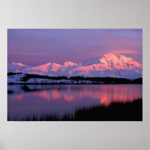 Pôster NA, EUA, Alaska, Denali NP, Monte McKinley,
