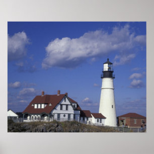 Poster NA, EUA, Maine, perto de Portland, Portland Head