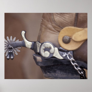 Pôster NA, EUA, Texas, Lubbock Bota e espora de cowboy