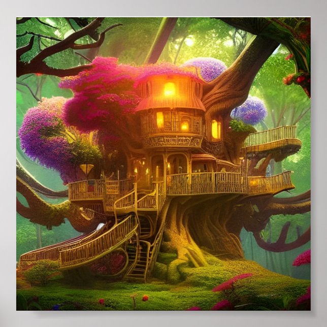 Poster Na floresta de Elven (Frente)