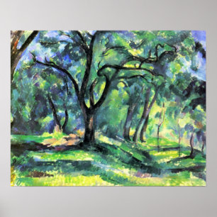 Poster Na floresta por Paul Cezanne