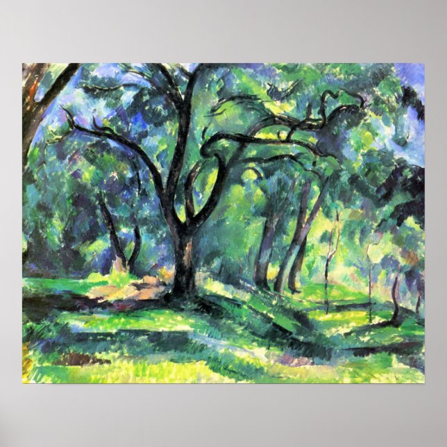 Poster Na floresta por Paul Cezanne (Frente)
