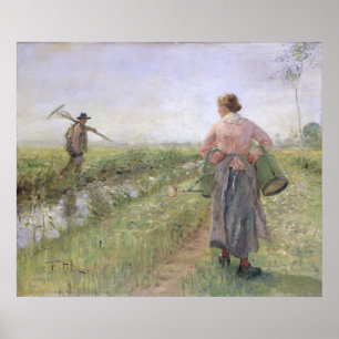Poster Na manhã, 1889