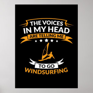Poster Na Minha Cabeça Eu Quero Ir Para O Windsurfing