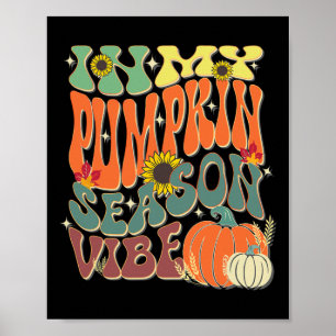 Poster Na Minha Época de Abóbora Vibe Halloween Ação de G