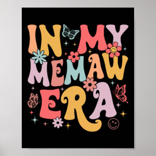 Poster Na Minha Época Memaw, Borboleta Retrorna Groovy Di