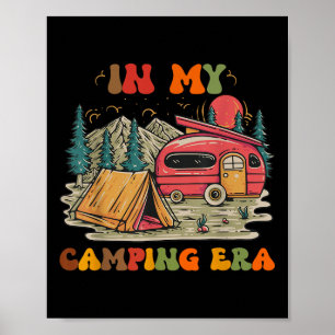 Poster Na Minha Era de Acampamento Retro Groovy Divertido