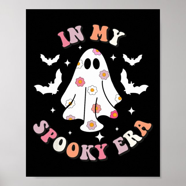 Poster Na Minha Era Spooky Retro Groovy Cute Ghost Spooky (Frente)