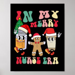 Poster Na Minha Feliz, Era Enfermeira Retro Groovy Nursi