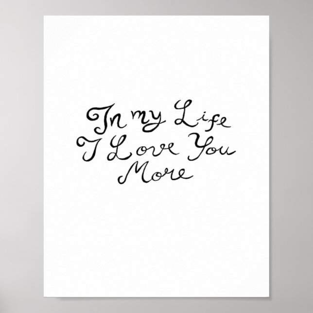 Poster Na Minha Vida Eu Te Amo Mais Sentimental Atemporal (Frente)
