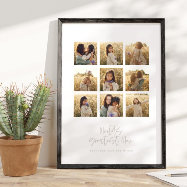 Poster Na moda de multifoto elegante com Mãe maior (Criador carregado)