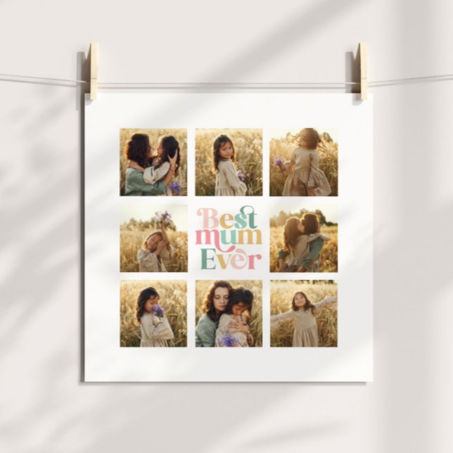 Poster Na moda de multifoto elegante com Mãe maior (Criador carregado)