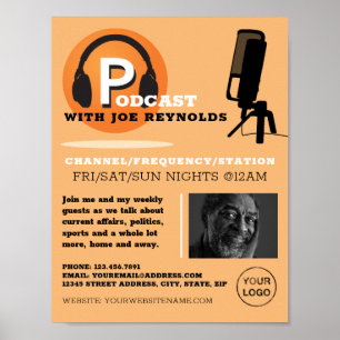 Poster Na moda Design, Podcaster, Podcast Advertising