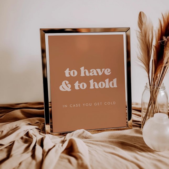 Poster Na moda marrom para ter e para segurar o cobertor  (Criador carregado)