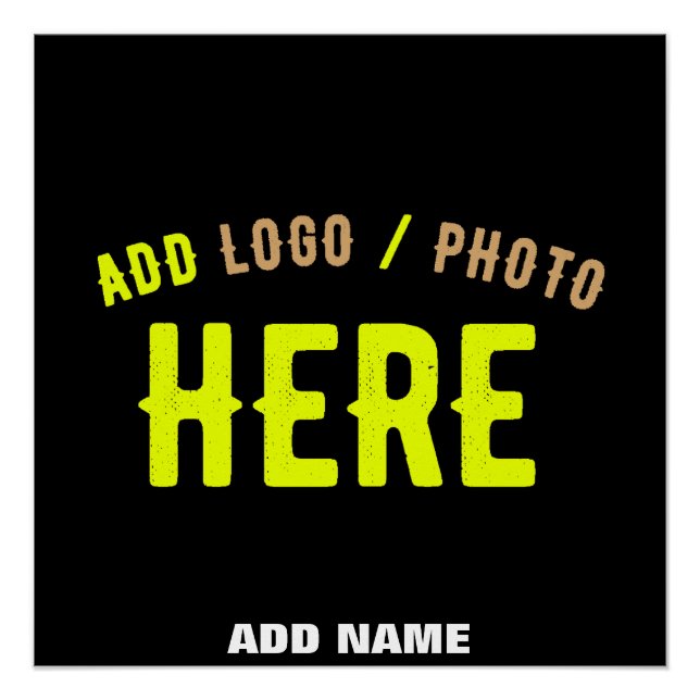 PÔSTER NA MODA MODERNO PERSONALIZÁVEL NEGRO VERIFICADO CO (Frente)