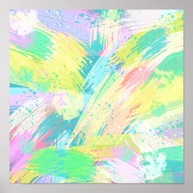 Poster Na moda Pale Pastel Colors Abstrato (Frente)
