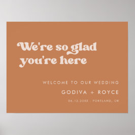 Poster Na moda retro Açúcar Brown Tão feliz que esteja aq