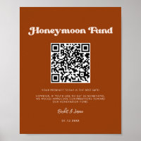 Na moda retro Burnt Orange Honeymoon fund código Q
