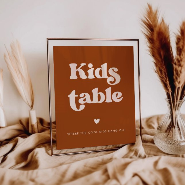 Poster Na moda retro Burnt Orange Wedings Mesa (Criador carregado)