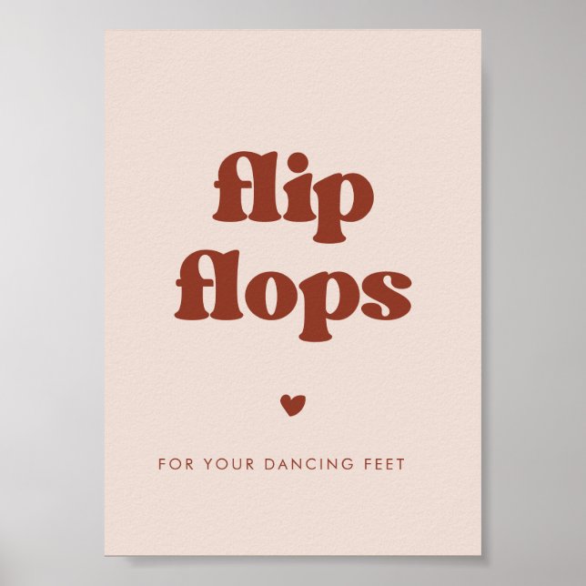 Poster Na moda retro Painel de Chinelos Pink Pink Casamen (Frente)