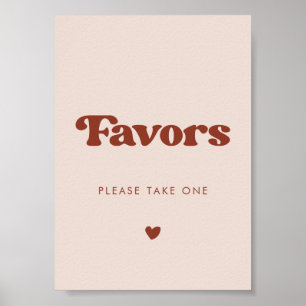 Poster Na moda retro Peach Pink Wedding Signal