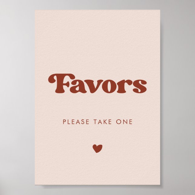 Poster Na moda retro Peach Pink Wedding Signal (Frente)