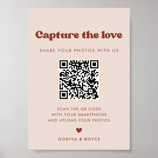 Poster Na moda retro Pink Pink Capture o sinal de amor (Frente)