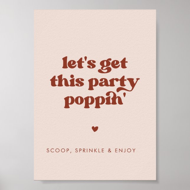 Poster Na moda retro Pink Vamos obter este pino de festa (Frente)