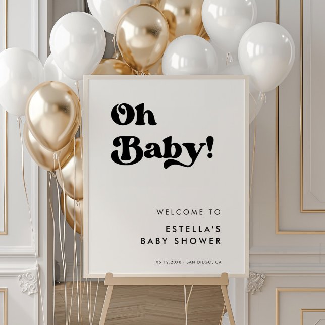 Poster Na moda retro preto e branco (Criador carregado)