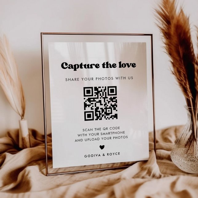 Poster Na moda retro preto e branco Capturar o sinal de a (Criador carregado)