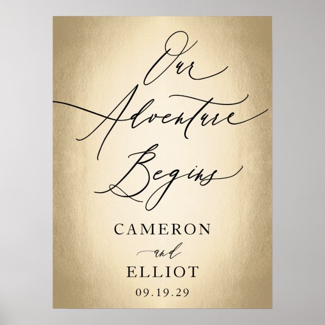 Poster Na moda Script Nossa Aventura Começa Sinal De Casa (Frente)