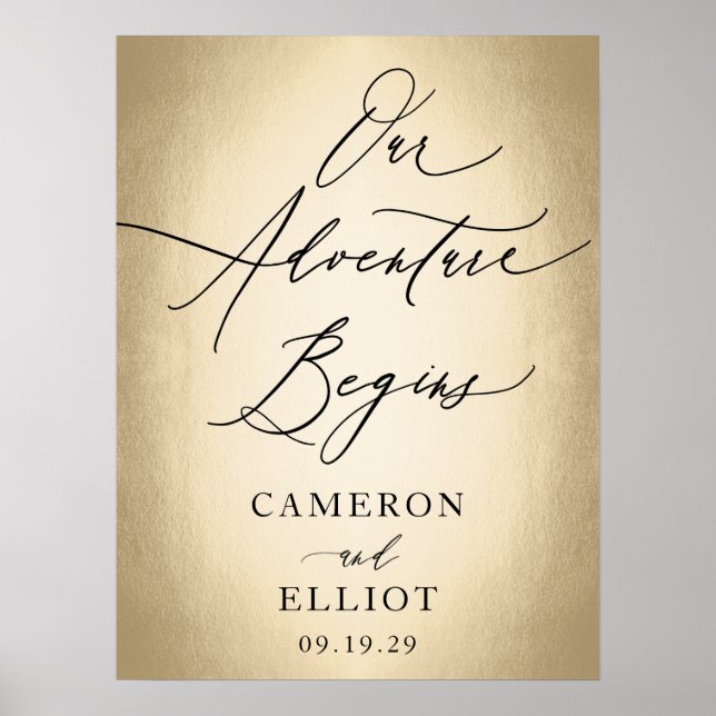 Poster Na moda Script Nossa Aventura Começa Sinal De Casa (Frente)