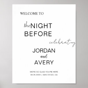 Poster Na Noite Anterior Ao Jantar Minimalista Da Welcom
