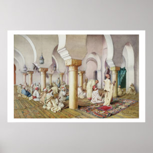 Poster Na oração na mesquita, 1884