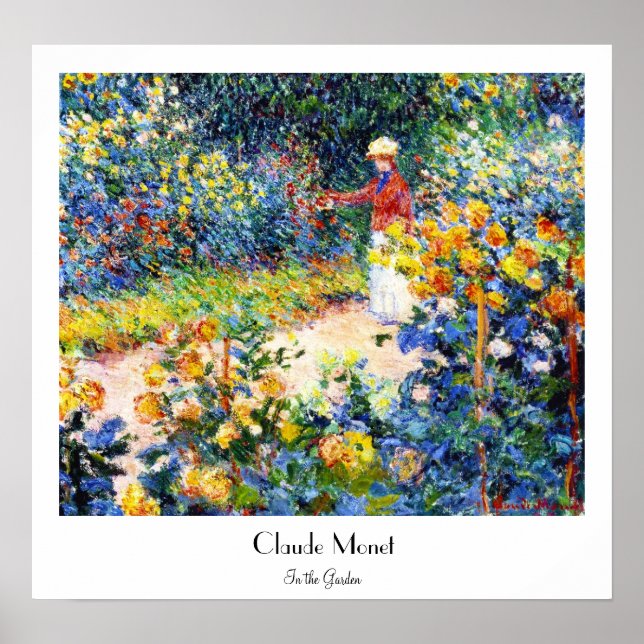 Pôster Na pintura de Garden Claude Monet (Frente)