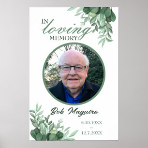 Poster Na Placa Funeral De Foto De Memória Adorável