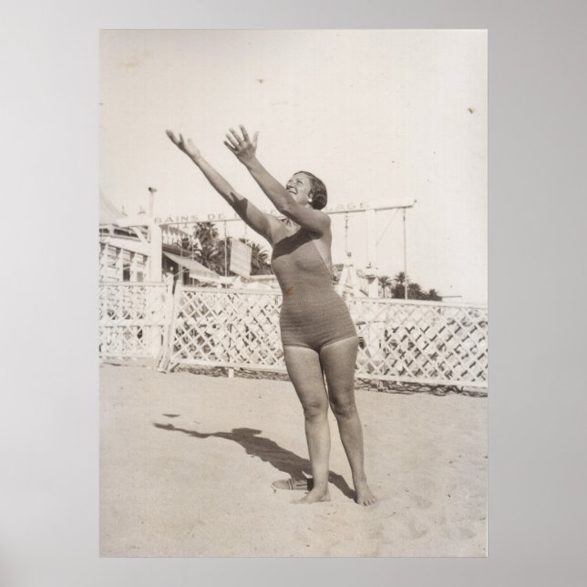 Pôster Na praia, Cannes 1930 (Frente)
