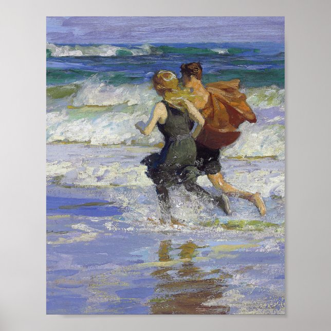 Poster Na praia por Edward Henry Potthast (Frente)