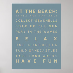 Poster Na praia - regras da casa de praia